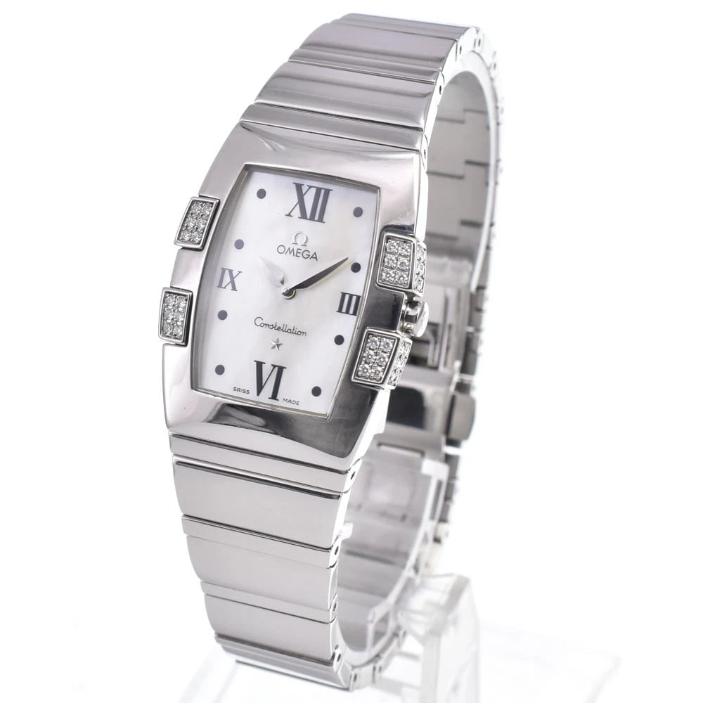 OMEGA CONSTELLATION QUADRELLA DIAL QUARTZ WATCH: Omega Constellation Quadrella Dial Quartz Watch Brand: OMEGA Type/Style: Wristwatch Material: Band Material Stainless Steel, Case Material Stainless Steel Color: Case Color Silver, Band Color Silver,