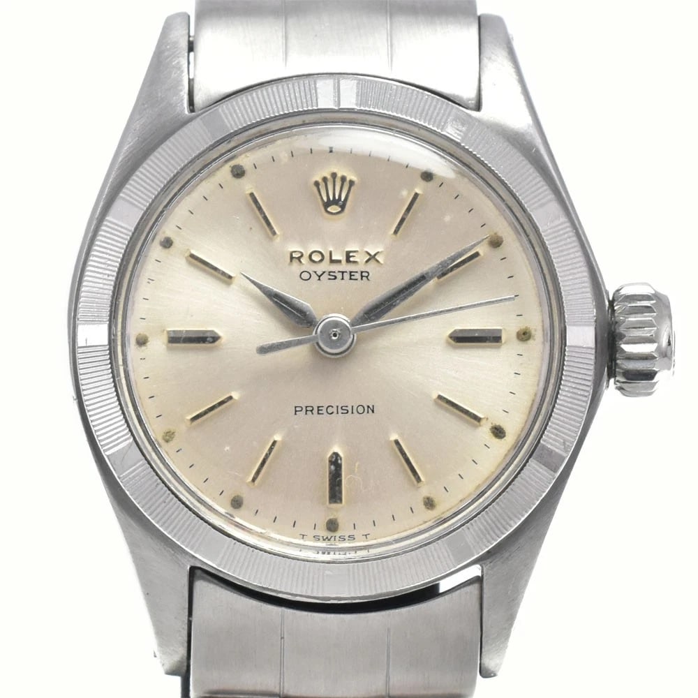 ROLEX OYSTER PRECISION HAND WINDING WATCH: Rolex Oyster Precision Hand Winding Watch Brand: ROLEX Type/Style: Wristwatch Material: Band Material Stainless Steel, Case Material Stainless Steel Color: Case Color Silver, Band Color Silver, Dial C