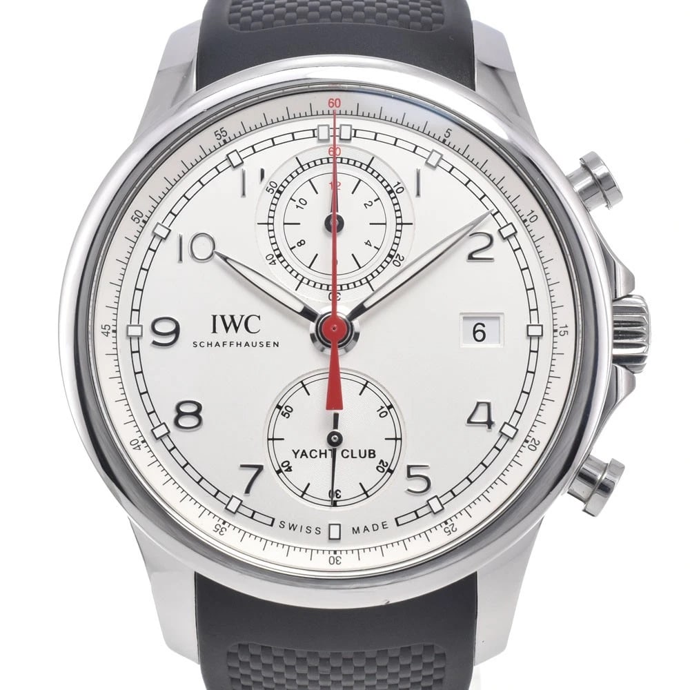 IWC SCHAFFHAUSEN PORTUGESE YACHT CLUB AUTOMATIC WATCH: Iwc Schaffhausen Portugese Yacht Club Automatic Watch Brand: IWC SCHAFFHAUSEN Type/Style: Wristwatch Material: Band Material rubber, Case Material Stainless Steel Color: Case Color Silver, Band Color