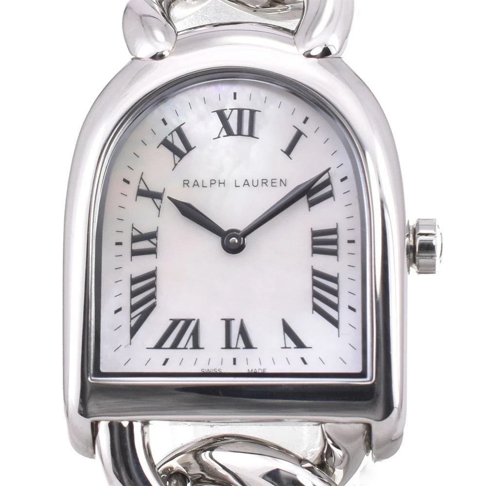 RALPH LAUREN STIRRUP PETIT QUARTZ WATCH: Ralph Lauren Stirrup Petit Quartz Watch Brand: RALPH LAUREN Type/Style: Wristwatch Material: Band Material Stainless Steel, Case Material Stainless Steel Color: Case Color Silver, Band Color Silver, D