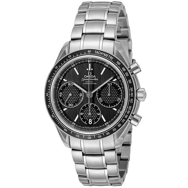 OMEGA SPEEDMASTER RACING CO-AXIAL BLACK WATCH: Omega Speedmaster Racing Co-Axial Black Watch Brand: OMEGA Type/Style: Wristwatch Material: Band Material Stainless Steel Case Material Stainless Steel Color: Dial Color Dial Color Black Band Color