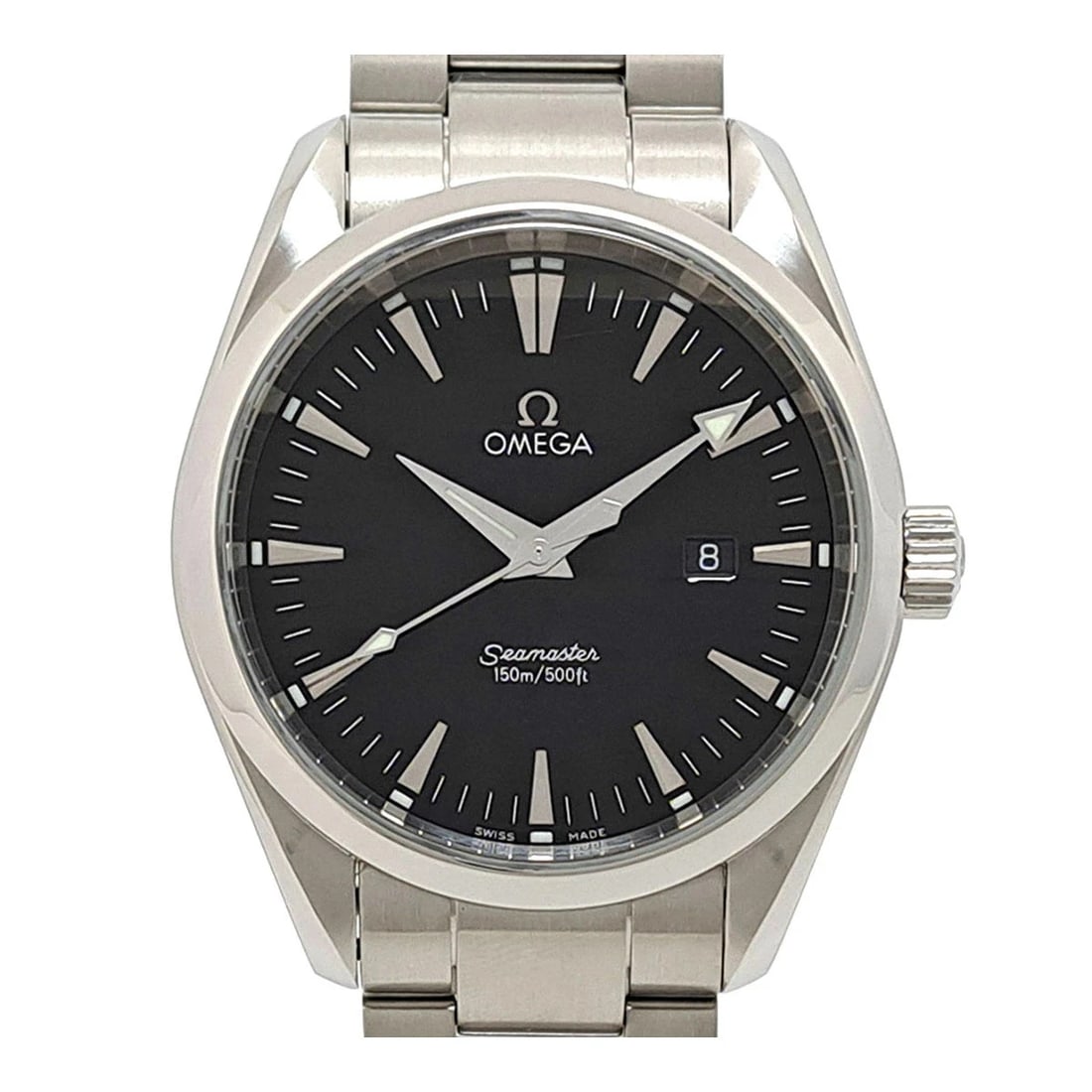 OMEGA BLACK WATCH: Omega Black Watch Brand: OMEGA Type/Style: Wristwatch Material: Case Material N/A Band Material Stainless Steel Color: Dial Color Black Size: Wrist Size 20cm Case Size 39mm Accessories: None