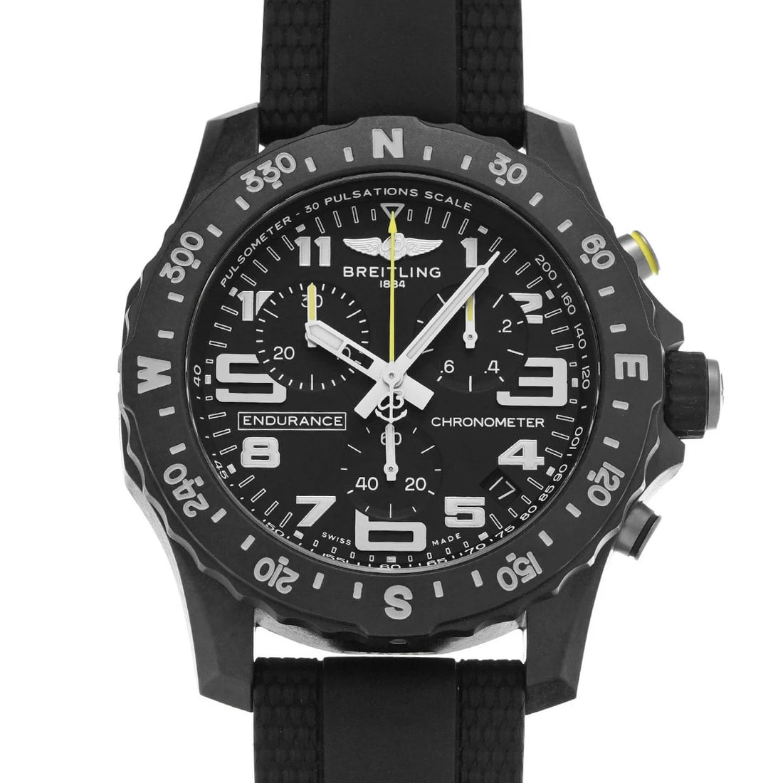 BREITLING ENDURANCE BLACK WATCH: Breitling Endurance Black Watch Brand: BREITLING Type/Style: Wristwatch Material: Band Material Brightlight Case Material Sapphire Crystal Color: Dial Color Black Size: Wrist Size 22cm Case Size 44 x