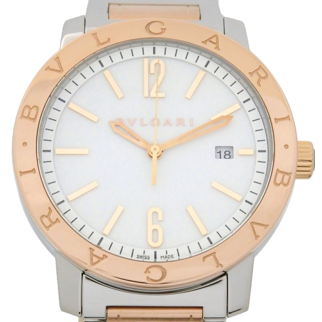 BVLGARI K18PG/SS WATCH: Bvlgari K18Pg/Ss Watch Brand: BVLGARI Type/Style: Wristwatch Material: Band Material K18Pg/Ss Case Material N/A Color: Dial Color Size: Wrist Size 19cm Case Size 41mm Accessories: None Accessories