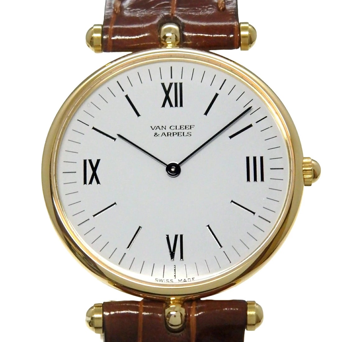 VAN CLEEF & ARPELS VAN CLEEF CLASSIC WATCH: Van Cleef & Arpels Van Cleef Classic Watch Brand: VAN CLEEF & ARPELS Type/Style: Wristwatch Material: Band Material K18Yg/Leather Case Material N/A Color: Dial Color Size: Wrist Size 14-17.5cm Case