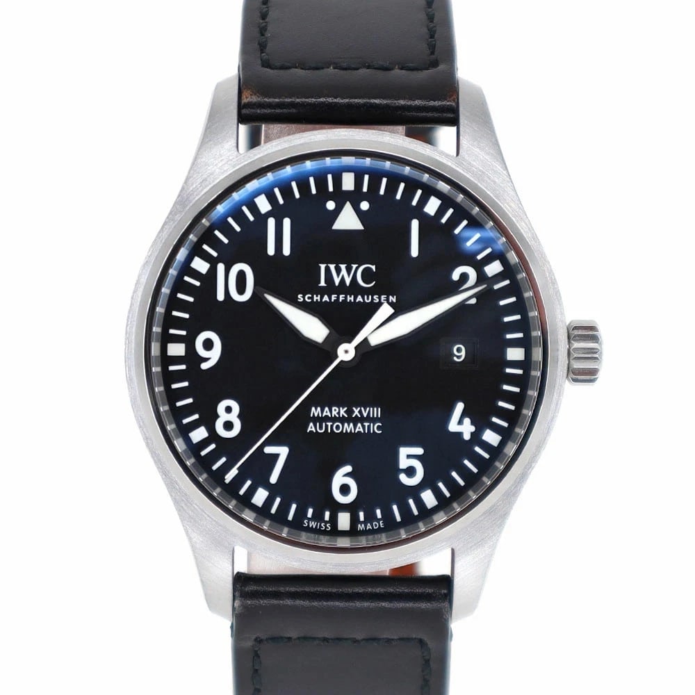 IWC PILOT'S WATCH BLACK WATCH: Iwc Pilot'S Watch Black Watch Brand: IWC Type/Style: Wristwatch Material: Case Material N/A Band Material N/A Color: Dial Color Black Size: Wrist Size 19.0cm Case Size 40mm Accessories: None