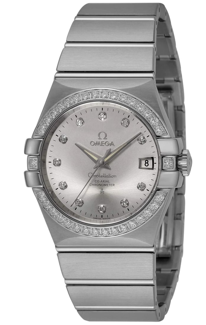OMEGA SILVER WATCH: Omega Silver Watch Brand: OMEGA Type/Style: Wristwatch Material: none Color: Dial Color Silver Size: Case Size 35 mm Accessories: None Accessories Notice: When purchasing pre-owned goods, please