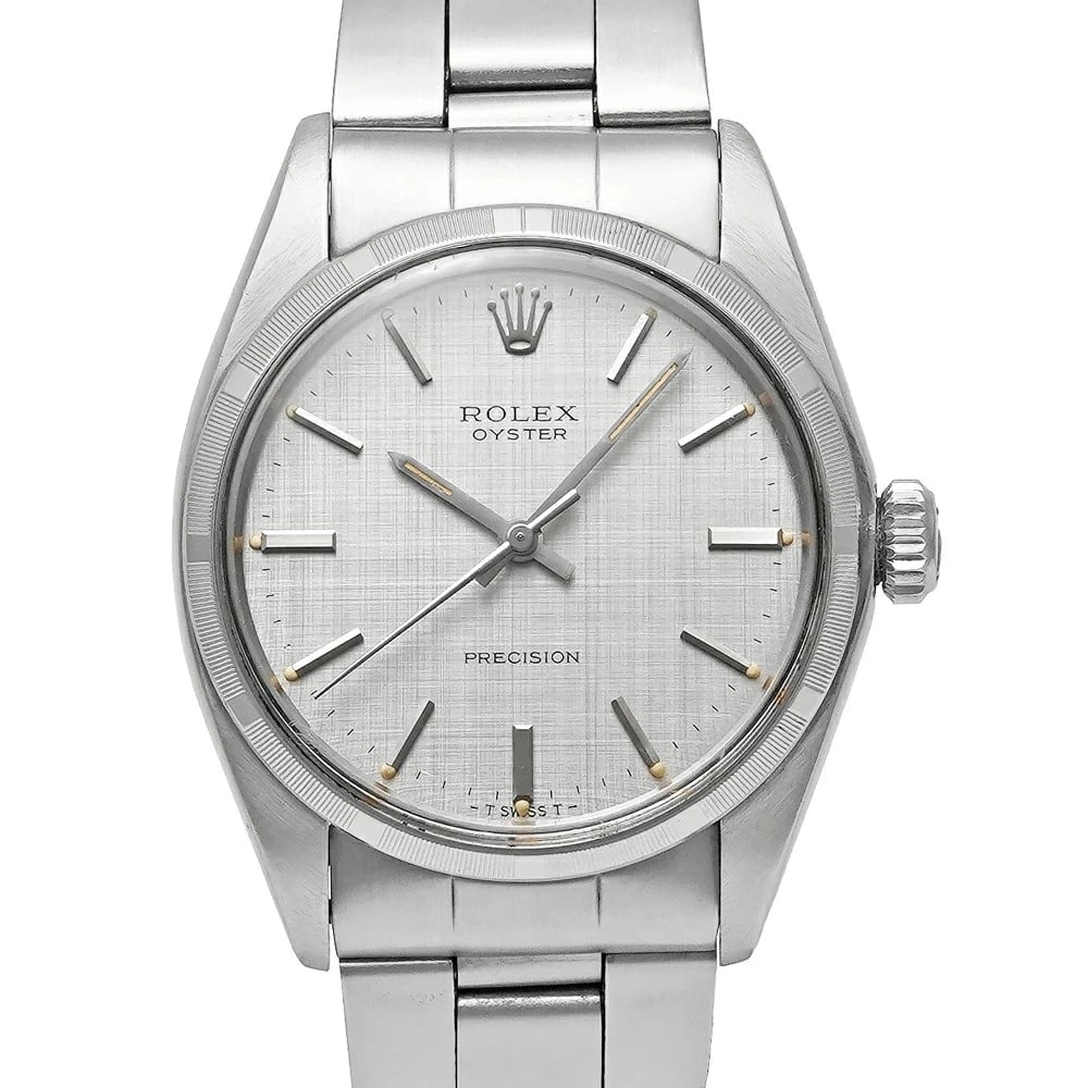 ROLEX OYSTER SILVER WATCH: Rolex Oyster Silver Watch Brand: ROLEX Type/Style: Wristwatch Material: Case Material N/A Band Material Stainless Steel Color: Dial Color Silver Size: Case Size 34mm x 34mm Accessories: None
