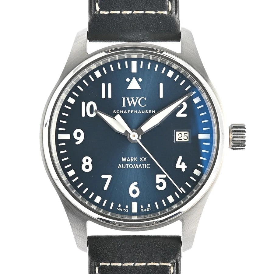 IWC PILOT'S WATCH BLUE WATCH: Iwc Pilot'S Watch Blue Watch Brand: IWC Type/Style: Wristwatch Material: Case Material N/A Band Material Stainless Steel/Leather Belt Color: Dial Color Blue Size: Case Size 40mm Accessories: None