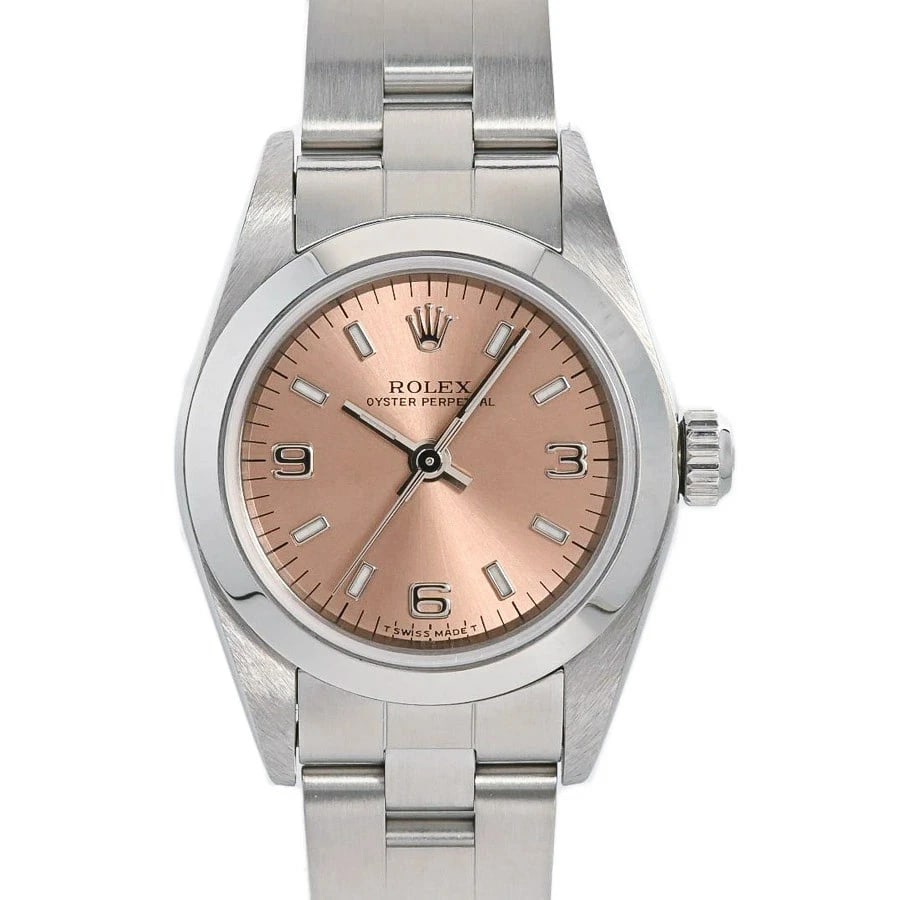 ROLEX OYSTER PERPETUAL PINK WATCH: Rolex Oyster Perpetual Pink Watch Brand: ROLEX Type/Style: Wristwatch Material: Case Material N/A Band Material Stainless Steel Color: Dial Color Pink Size: Wrist Size 16.5cm Case Size 24mm