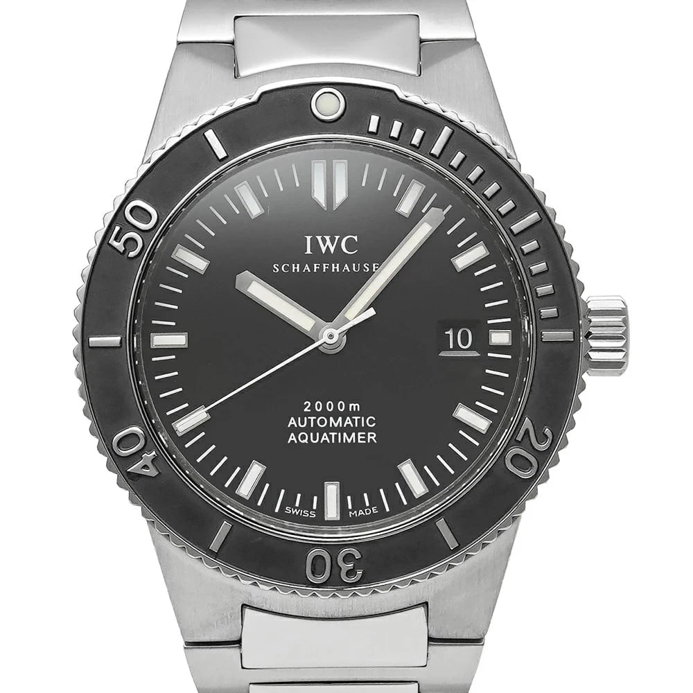 IWC BLACK WATCH: Iwc Black Watch Brand: IWC Type/Style: Wristwatch Material: Case Material N/A Band Material Stainless Steel Color: Dial Color Black Size: Case Size 42mm x 42mm Accessories: None Accessorie