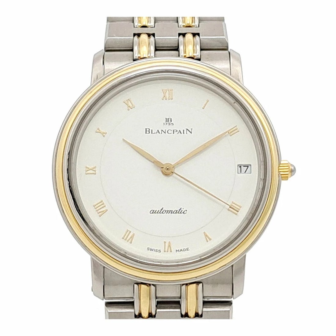 BLANCPAIN WHITE WATCH: Blancpain White Watch Brand: BLANCPAIN Type/Style: Wristwatch Material: Band Material Stainless Steel, Yellow Gold Case Material N/A Color: Dial Color White Size: Wrist Size 17.5cm Case Size 34mm