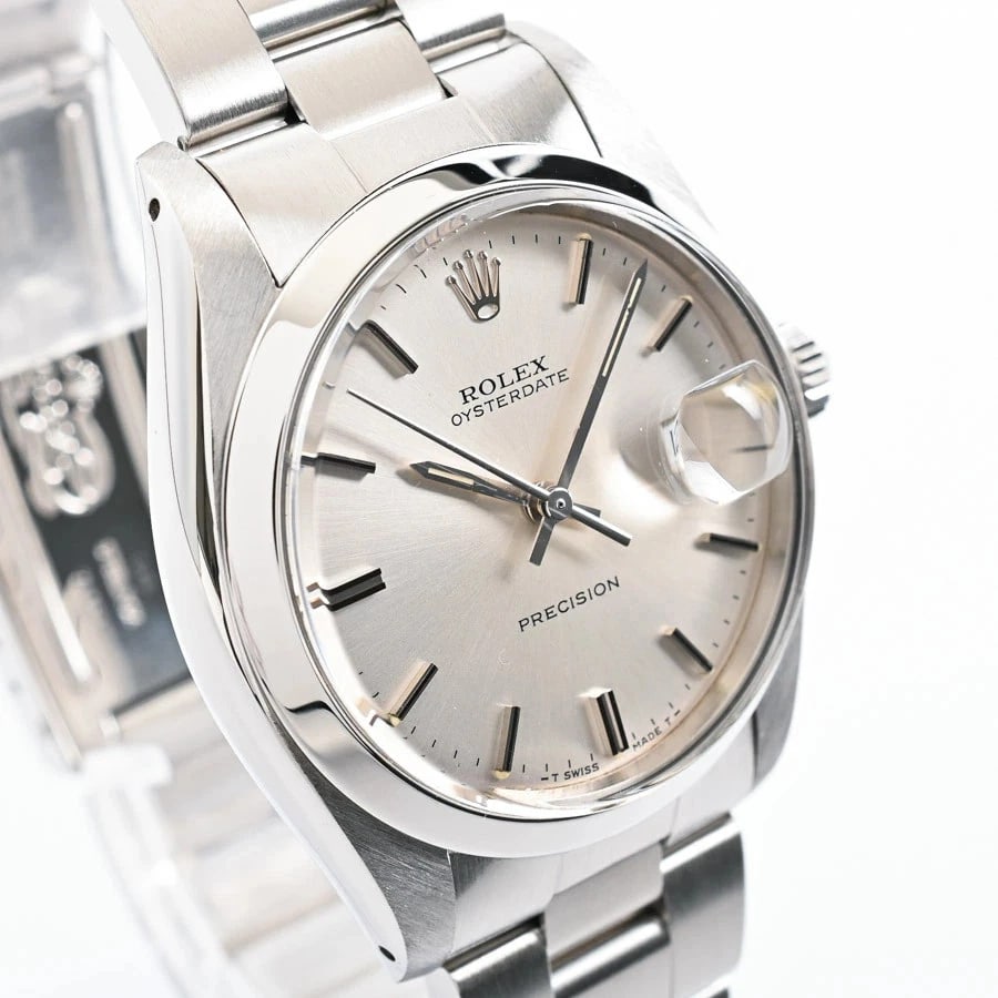 ROLEX OYSTERDATE SILVER WATCH - 4