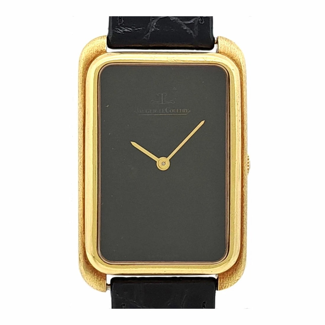 JAEGER-LECOULTRE BLACK WATCH: Jaeger-Lecoultre Black Watch Brand: JAEGER-LECOULTRE Type/Style: Wristwatch Material: Band Material Yellow Gold Case Material N/A Color: Dial Color Black Size: Wrist Size 16cm?19.5cm Case Size 28mm