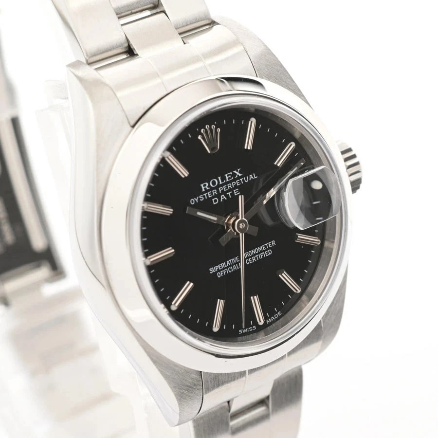 ROLEX DATEJUST BLACK WATCH - 4