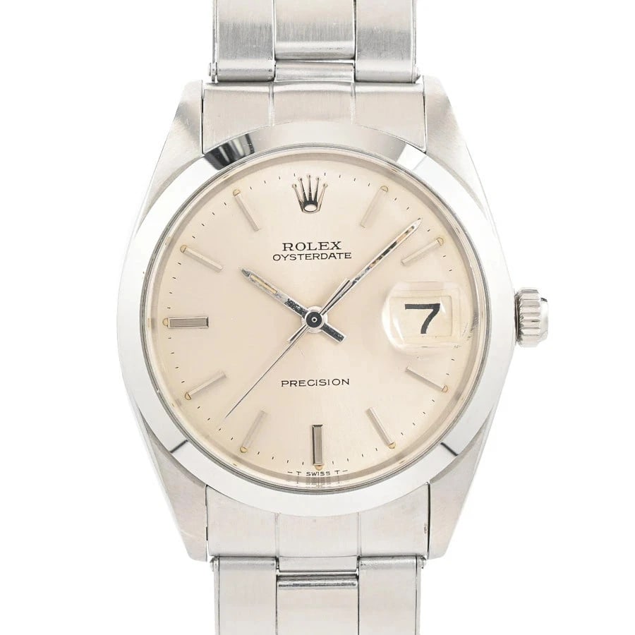 ROLEX OYSTERDATE SILVER WATCH: Rolex Oysterdate Silver Watch Brand: ROLEX Type/Style: Wristwatch Material: Case Material N/A Band Material Stainless Steel Color: Dial Color Size: Wrist Size 18.5cm Case Size 34mm Accessories: None