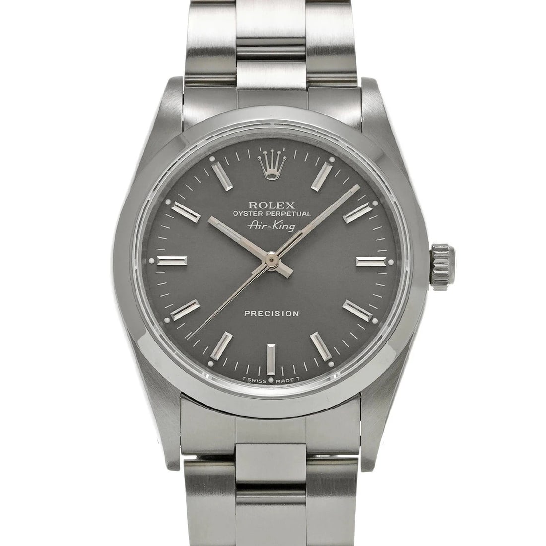 ROLEX AIR KING GRAY WATCH: Rolex Air King Gray Watch Brand: ROLEX Type/Style: Wristwatch Material: Band Material Stainless Case Material Sapphire Crystal Color: Dial Color Size: Wrist Size 18cm Case Size 34 x 34 mm Accessor