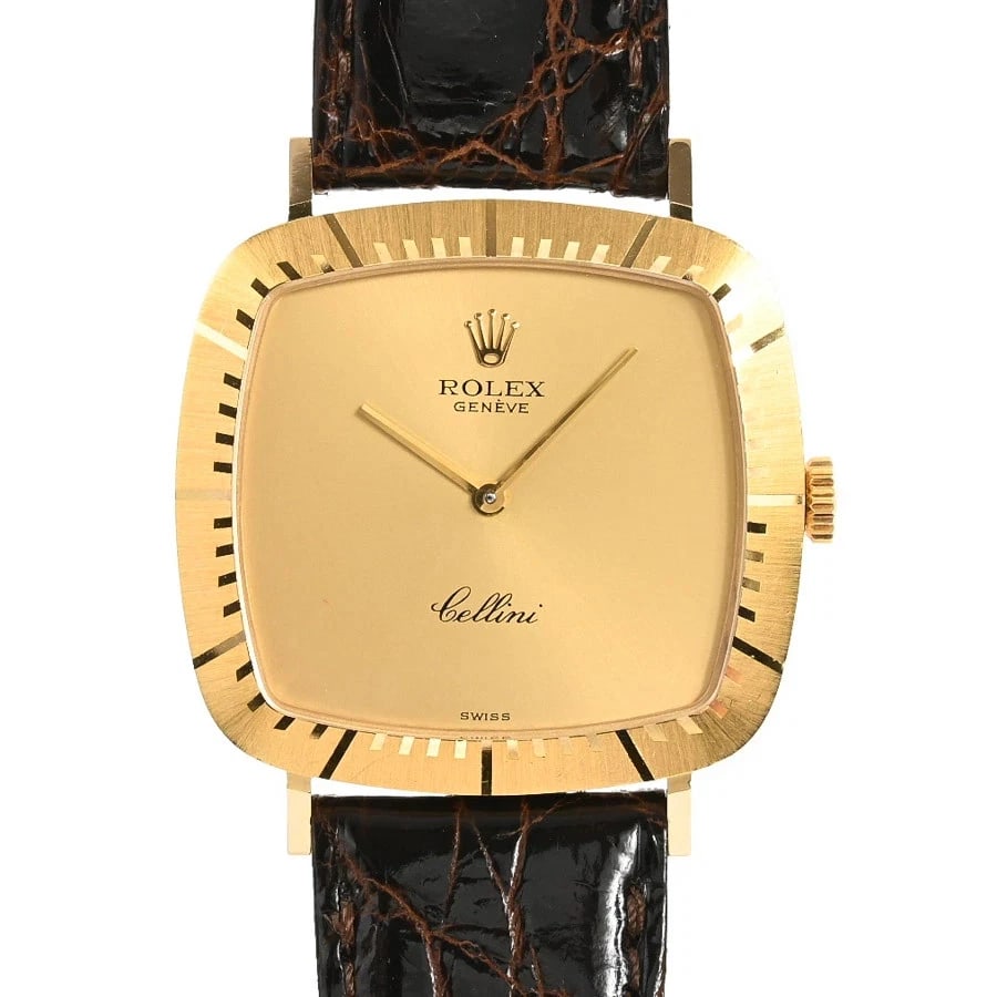 ROLEX YELLOW WATCH: Rolex Yellow Watch Brand: ROLEX Type/Style: Wristwatch Material: Band Material Yellow Gold/LeatheR Strap Case Material N/A Color: Dial Color Yellow Size: Case Size 30mm (actual size) Accessories: