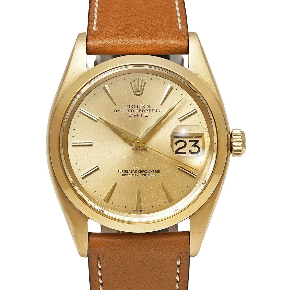 ROLEX OYSTER PERPETUAL GOLD WATCH: Rolex Oyster Perpetual Gold Watch Brand: ROLEX Type/Style: Wristwatch Material: Band Material 18K Yellow Gold Case Material N/A Color: Dial Color Gold Size: Case Size 34mm x 34mm Accessories: None