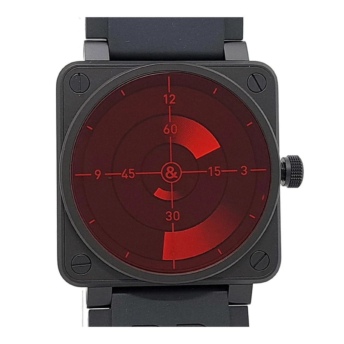 BELL & ROSS RED WATCH: Bell & Ross Red Watch Brand: BELL & ROSS Type/Style: Wristwatch Material: Case Material N/A Band Material Stainless Steel Color: Dial Color Red Size: Wrist Size 15.5cm?20cm Case Size 46mm