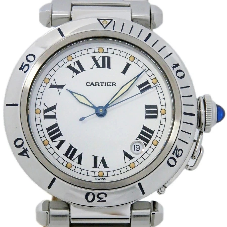 CARTIER PASHA WATCH: Cartier Pasha Watch Brand: CARTIER Type/Style: Wristwatch Material: Case Material N/A Band Material Stainless Steel Color: Dial Color Size: Wrist Size 18cm Case Size 38mm Accessories: None
