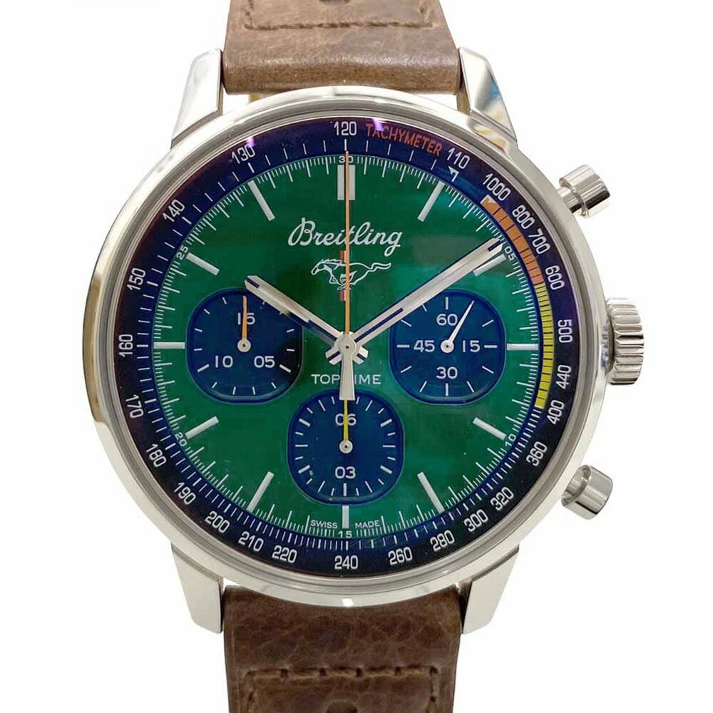 BREITLING GREEN WATCH: Breitling Green Watch Brand: BREITLING Type/Style: Wristwatch Material: Case Material N/A Band Material N/A Color: Dial Color Green Size: Case Size 42mm Accessories: None Accessories Notice: When
