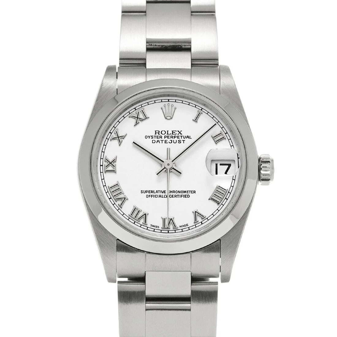 ROLEX DATEJUST WHITE WATCH: Rolex Datejust White Watch Brand: ROLEX Type/Style: Wristwatch Material: Band Material Stainless Case Material Sapphire Crystal Color: Dial Color White Size: Wrist Size 18.5cm Case Size 31 x 31 mm