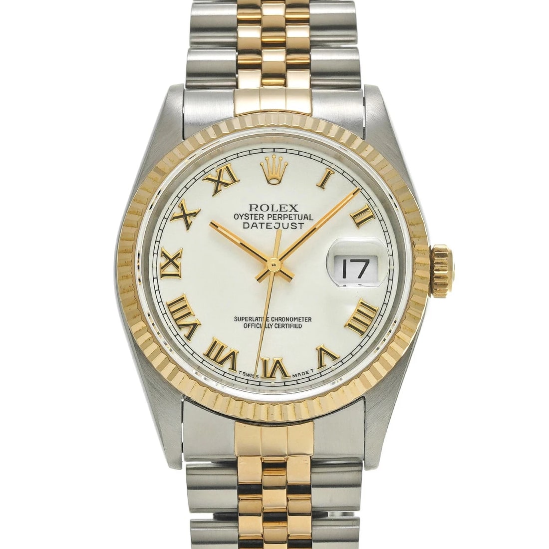 ROLEX DATEJUST WHITE WATCH: Rolex Datejust White Watch Brand: ROLEX Type/Style: Wristwatch Material: Band Material Stainless Case Material Sapphire Crystal Color: Dial Color White Size: Wrist Size 18cm Case Size 36 x 36 mm