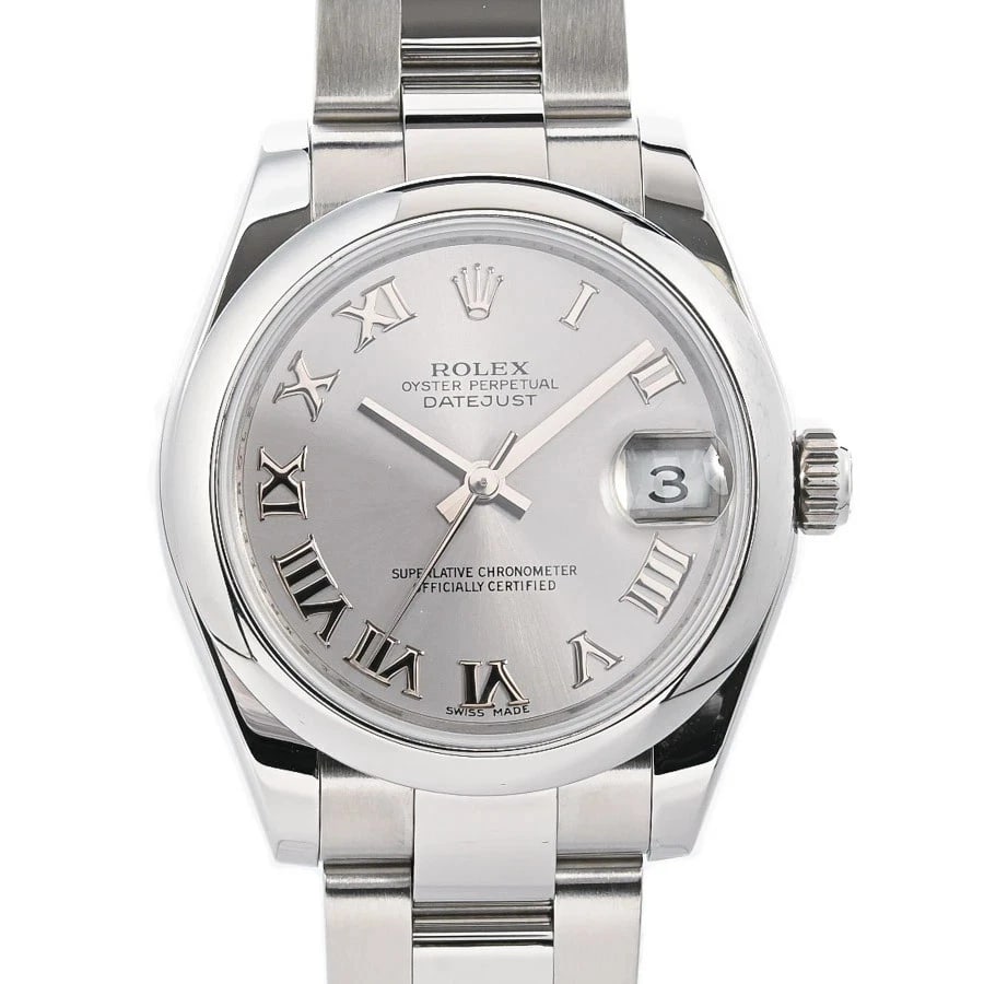 ROLEX DATEJUST GRAY WATCH: Rolex Datejust Gray Watch Brand: ROLEX Type/Style: Wristwatch Material: Case Material N/A Band Material Stainless Steel Color: Dial Color Gray Size: Wrist Size 17cm Case Size 31mm Accessories: None