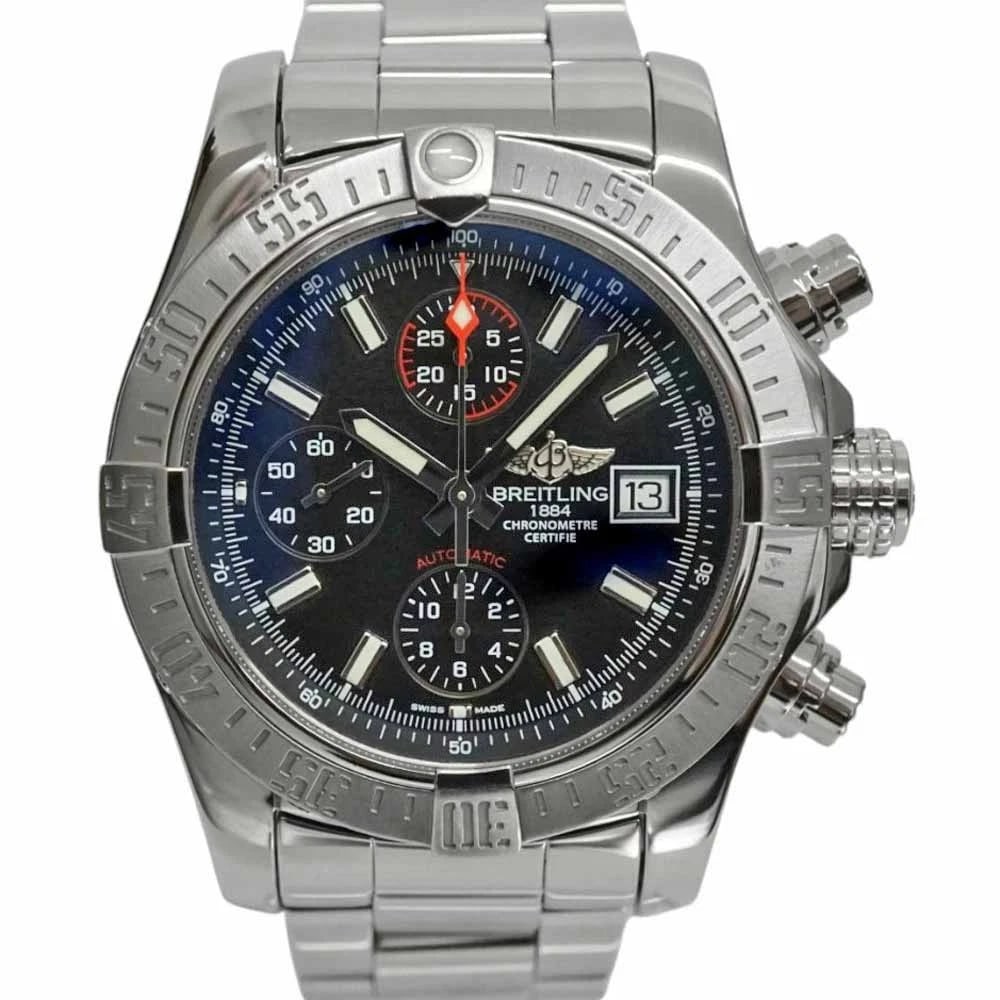 BREITLING AVENGERS BLACK WATCH: Breitling Avengers Black Watch Brand: BREITLING Type/Style: Wristwatch Material: Case Material N/A Band Material N/A Color: Dial Color Black Size: Wrist Size 17cm Case Size 41.5mm Accessories: None