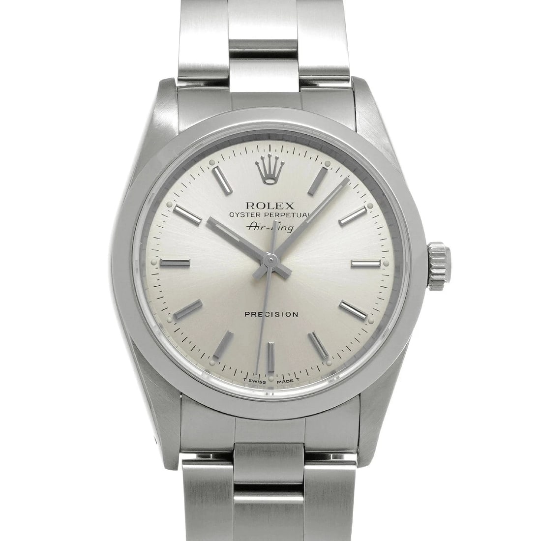 ROLEX AIR KING SILVER WATCH: Rolex Air King Silver Watch Brand: ROLEX Type/Style: Wristwatch Material: Band Material Stainless Case Material Sapphire Crystal Color: Dial Color Silver Size: Wrist Size 18cm Case Size 34 x 34 mm