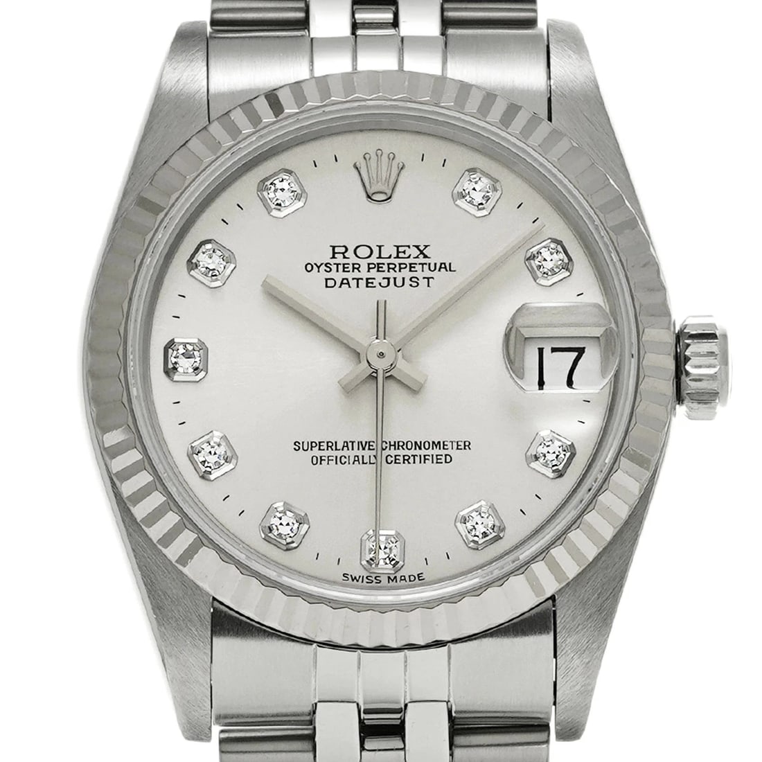 ROLEX DATEJUST SILVER WATCH - 4