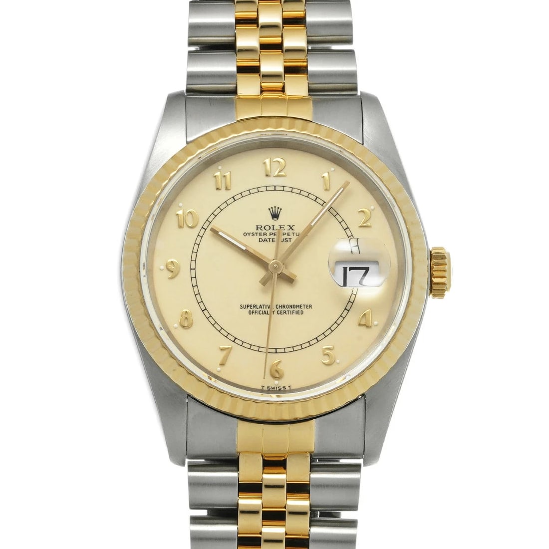 ROLEX DATEJUST IVORY WATCH: Rolex Datejust Ivory Watch Brand: ROLEX Type/Style: Wristwatch Material: Band Material Stainless Case Material Sapphire Crystal Color: Dial Color Ivory Size: Wrist Size 18cm Case Size 36 x 36 mm