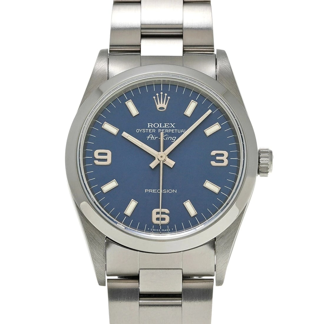 ROLEX AIR KING BLUE WATCH: Rolex Air King Blue Watch Brand: ROLEX Type/Style: Wristwatch Material: Band Material Stainless Case Material Sapphire Crystal Color: Dial Color Blue Size: Wrist Size 19cm Case Size 34 x 34 mm Acc