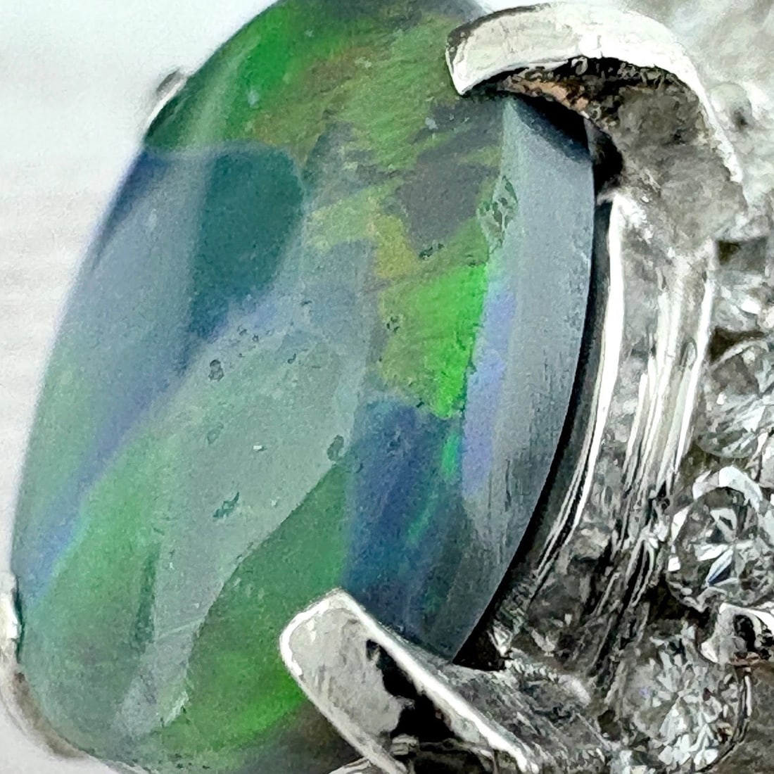 BLACK OPAL DESIGN RING PLATINUM - 3