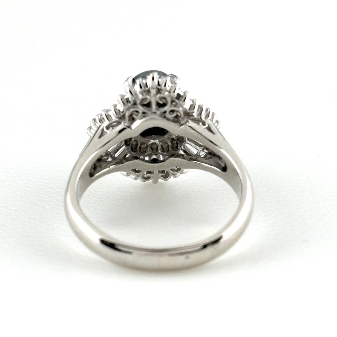 BLACK OPAL DESIGN RING PLATINUM - 5
