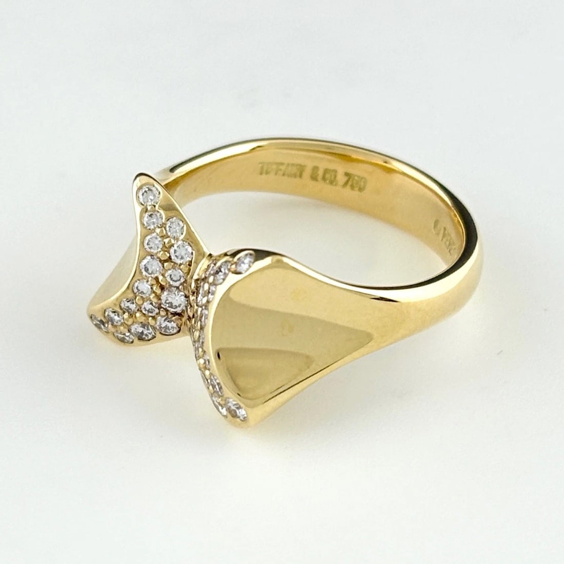 TIFFANY&CO. BUTTERFLY DIAMOND RING: TIFFANY&Co. Butterfly Diamond Ring Brand: TIFFANY&Co. Type/Style: Ring Material: 750 YG, Main Stone Natural Color: YG Size: US 5 Accessories: None Accessories Notice: When purchasing pre-owned goods,
