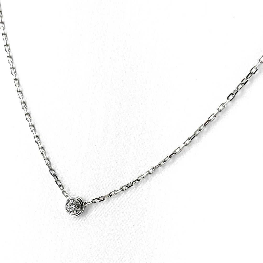 CARTIER DAMOUR NECKLACE PENDANT: CARTIER Damour Necklace Pendant Brand: CARTIER Type/Style: Necklace Material: 750, Color: None Size: Chain / code 40.5cm(15.9") Pendant size 4.2?4.1mm(0.2") Accessories: None Accessories Notice: When