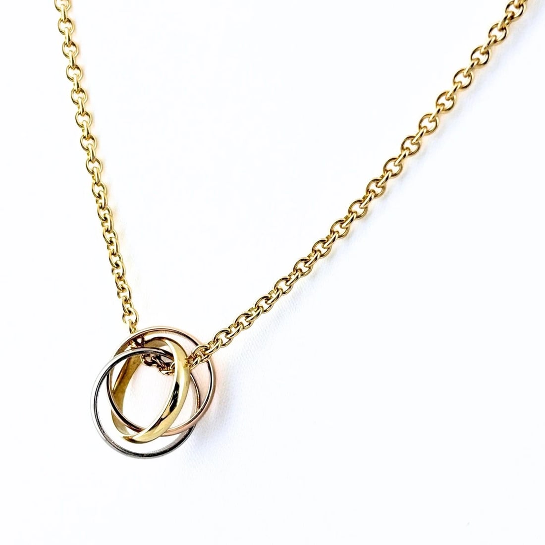 CARTIER BABY TRINITY NECKLACE: CARTIER Baby Trinity Necklace Brand: CARTIER Type/Style: Necklace Material: 18K YG WG PG, Color: YG WG PG Size: Chain / code 43cm(16.9") Pendant size 12.0?12.3mm(0.5") Accessories: None Ac