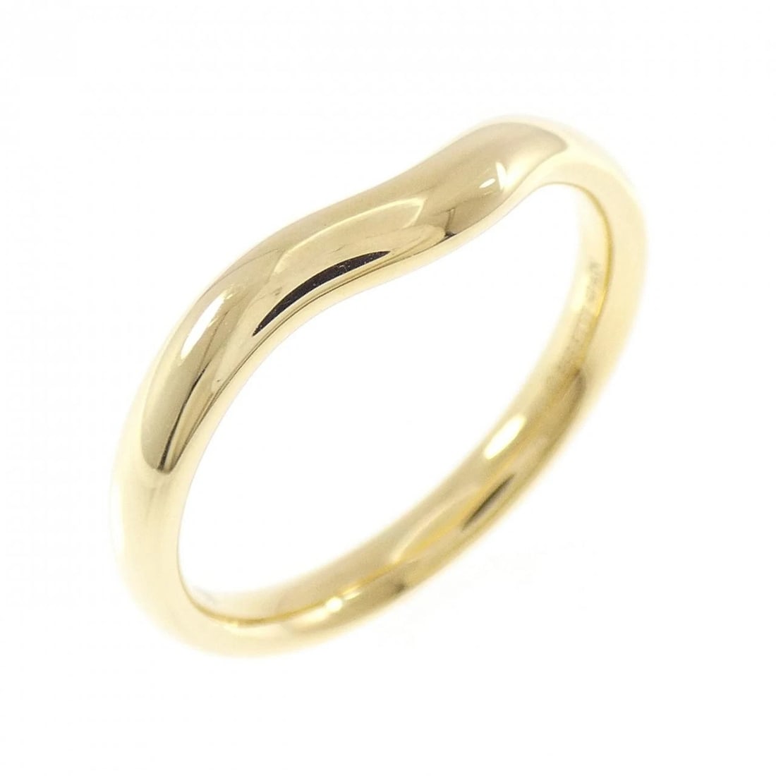 TIFFANY&CO. CURVED RING: TIFFANY&Co. Curved Ring Brand: TIFFANY&Co. Type/Style: TIFFANY & Co. Ring Material: 750 yellow gold, Color: yellow gold Size: US8 3/4 Accessories: None Accessories Notice: When purchasing pre-owned