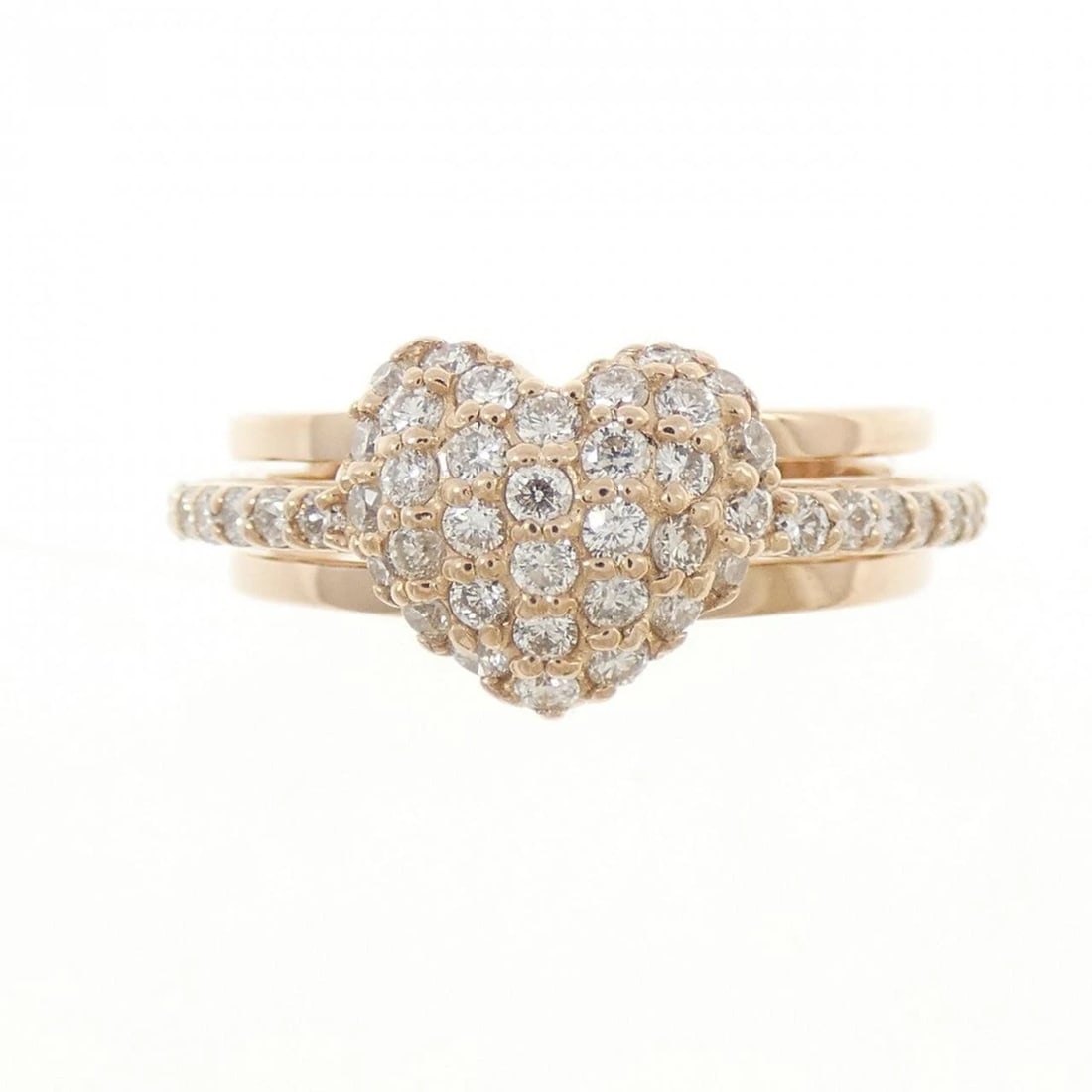 PONTE VECCHIO HEART DIAMOND RING: Ponte Vecchio Heart Diamond Ring Brand: Ponte Vecchio Type/Style: Ponte Vecchio Ring Material: K18 Pink Gold, Main Stone Natural Color: PINK GOLD Size: US5 1/4 Accessories: None Accessories Notice: