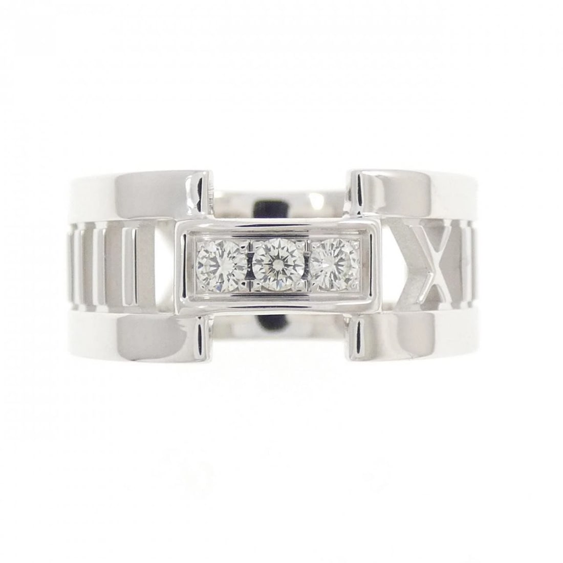 TIFFANY&CO. ATLAS RING: TIFFANY&Co. Atlas Ring Brand: TIFFANY&Co. Type/Style: TIFFANY & Co. Ring Material: 750 white gold, Main Stone Natural Color: WHITE GOLD Size: US7 1/4 Accessories: None Accessories Notice: When