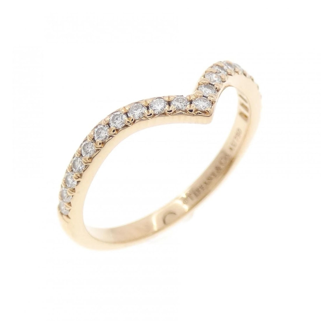 TIFFANY & CO. SOLESTE V-BAND RING: TIFFANY & Co. Soleste V-Band Ring Brand: TIFFANY&Co. Type/Style: TIFFANY & Co. Ring Material: 750 Pink Gold, Main Stone Natural Color: PINK GOLD Size: US5 1/4 Accessories: None Accessories