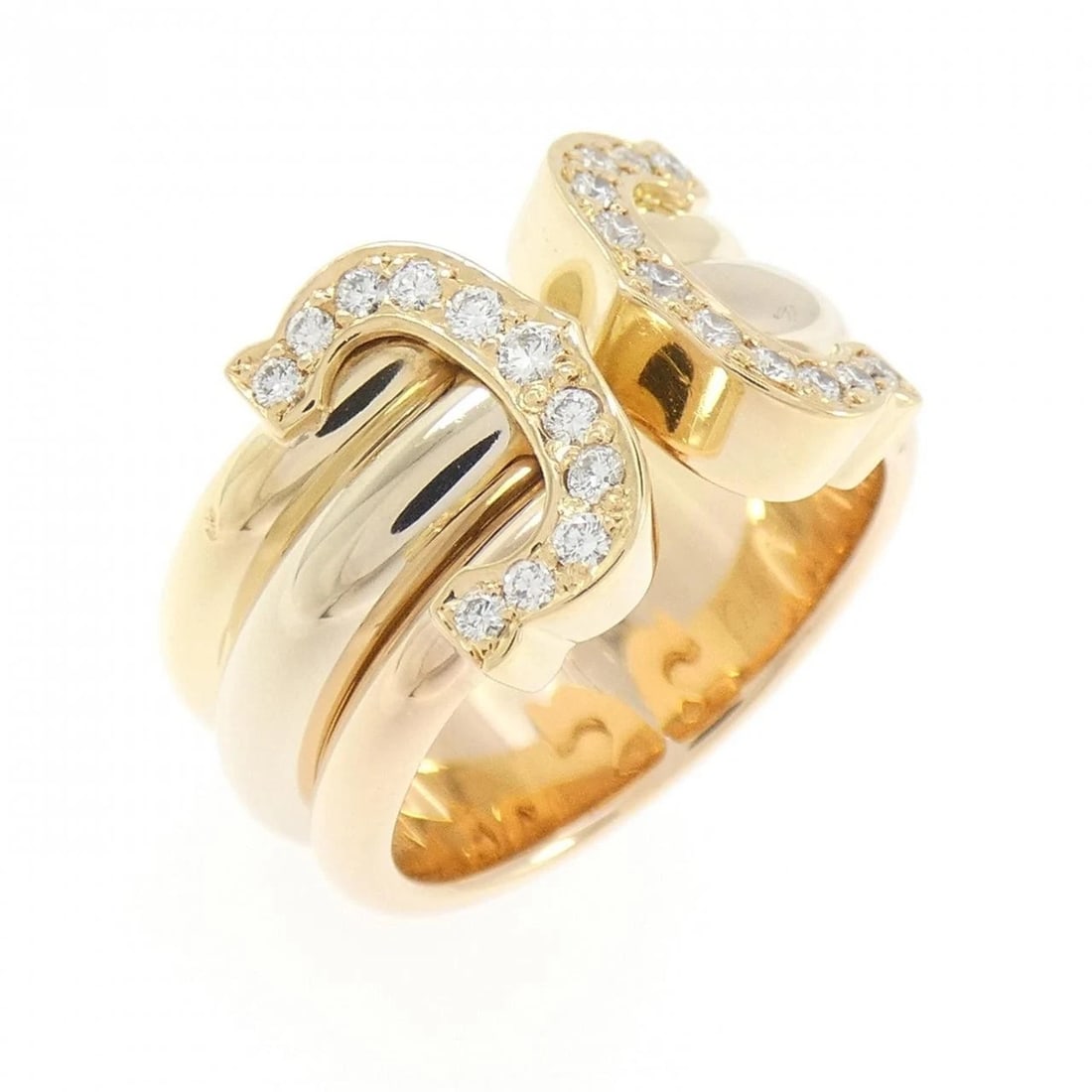 CARTIER LARGE RING: Cartier Large Ring Brand: CARTIER Type/Style: Cartier Ring Material: 750 Yellow Gold/750 White Gold/750 Pink Gold, Main Stone Natural Color: WG,YG,PG Size: US3 1/4(45) Accessories: None Accessories