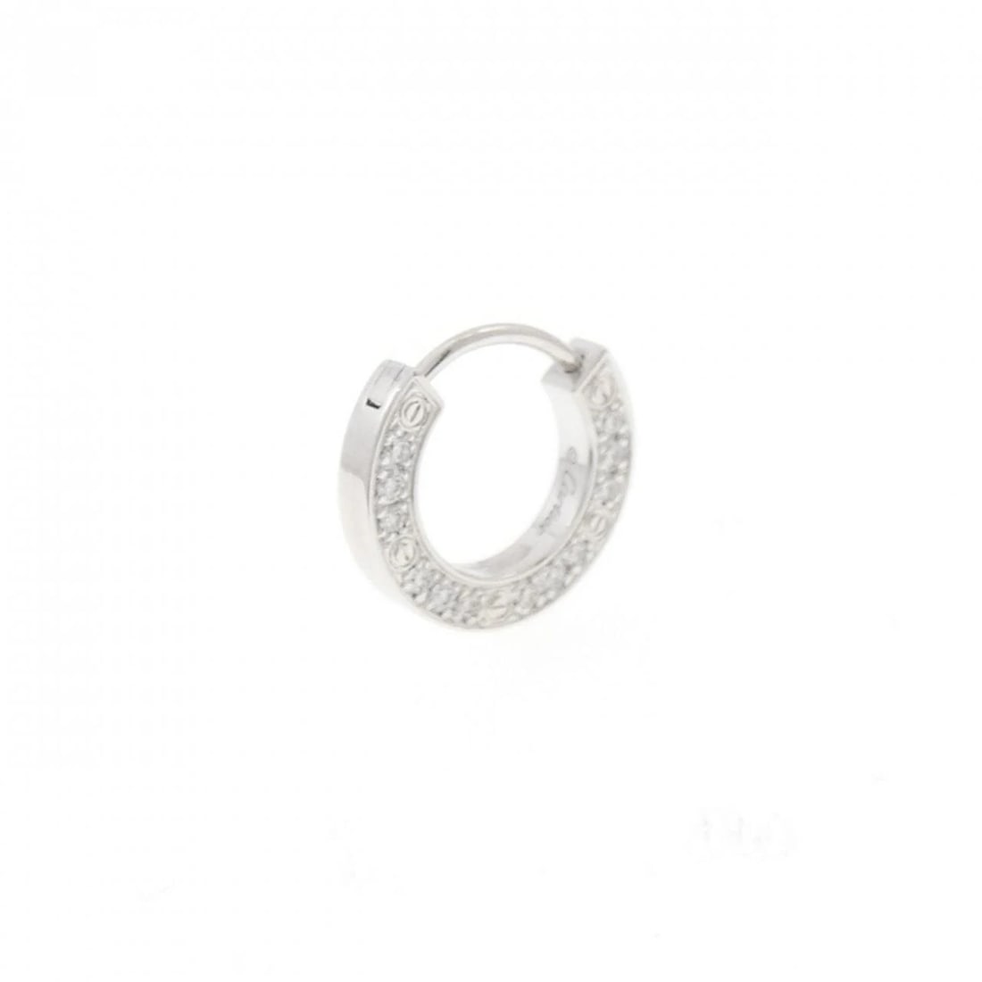 CARTIER LOVE PIERCE (SINGLE EARRING): Cartier Love Pierce (Single Earring) Brand: CARTIER Type/Style: Cartier Pierce/Earring Material: 750 white gold, Main Stone Natural Color: WHITE GOLD Size: Actual Size Approx. height x width: 10.4mm