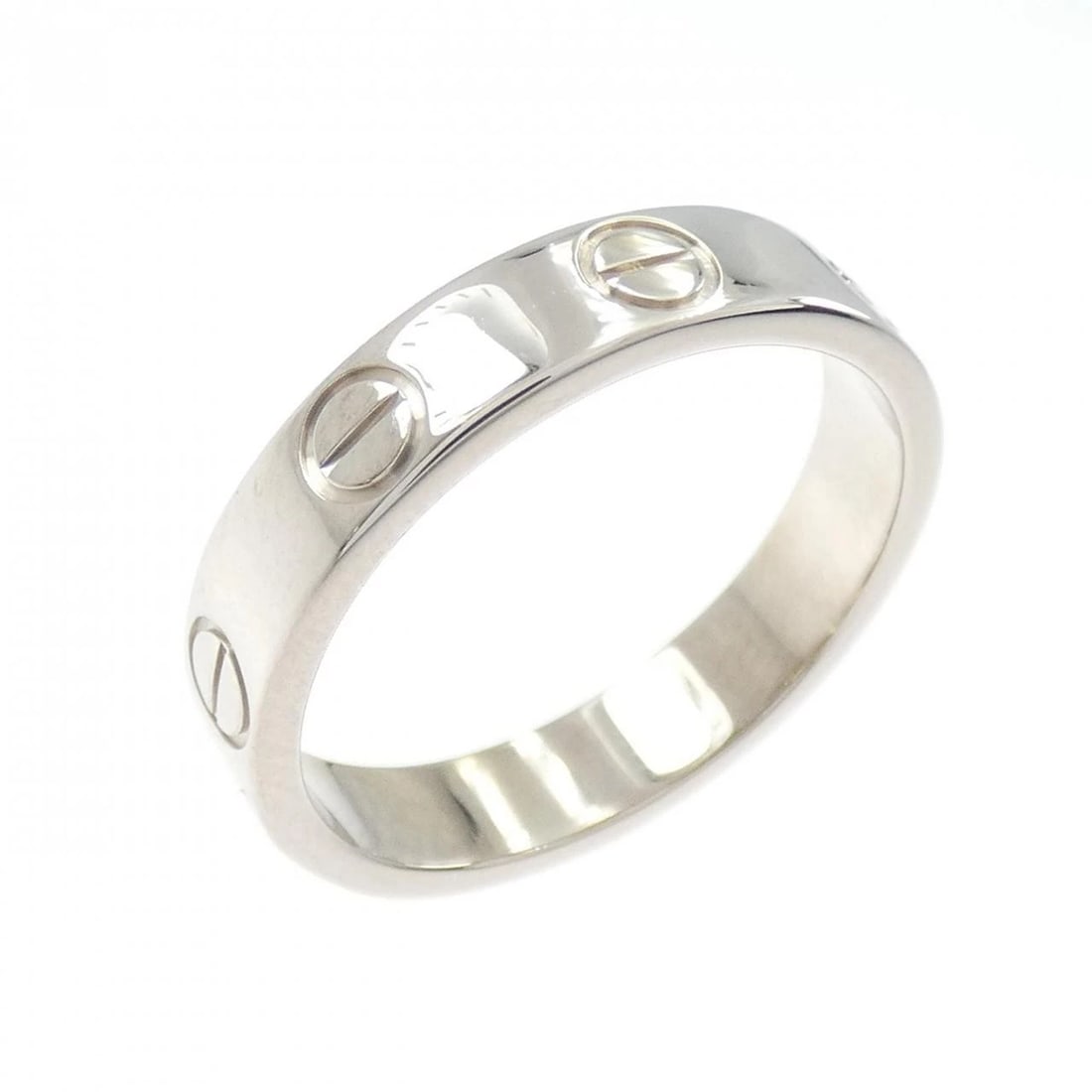 CARTIER MINI LOVE RING: Cartier Mini Love Ring Brand: CARTIER Type/Style: Cartier Ring Material: 750 white gold, Color: WHITE GOLD Size: US4 1/2(48) Accessories: None Accessories Notice: When purchasing pre-owned goods,