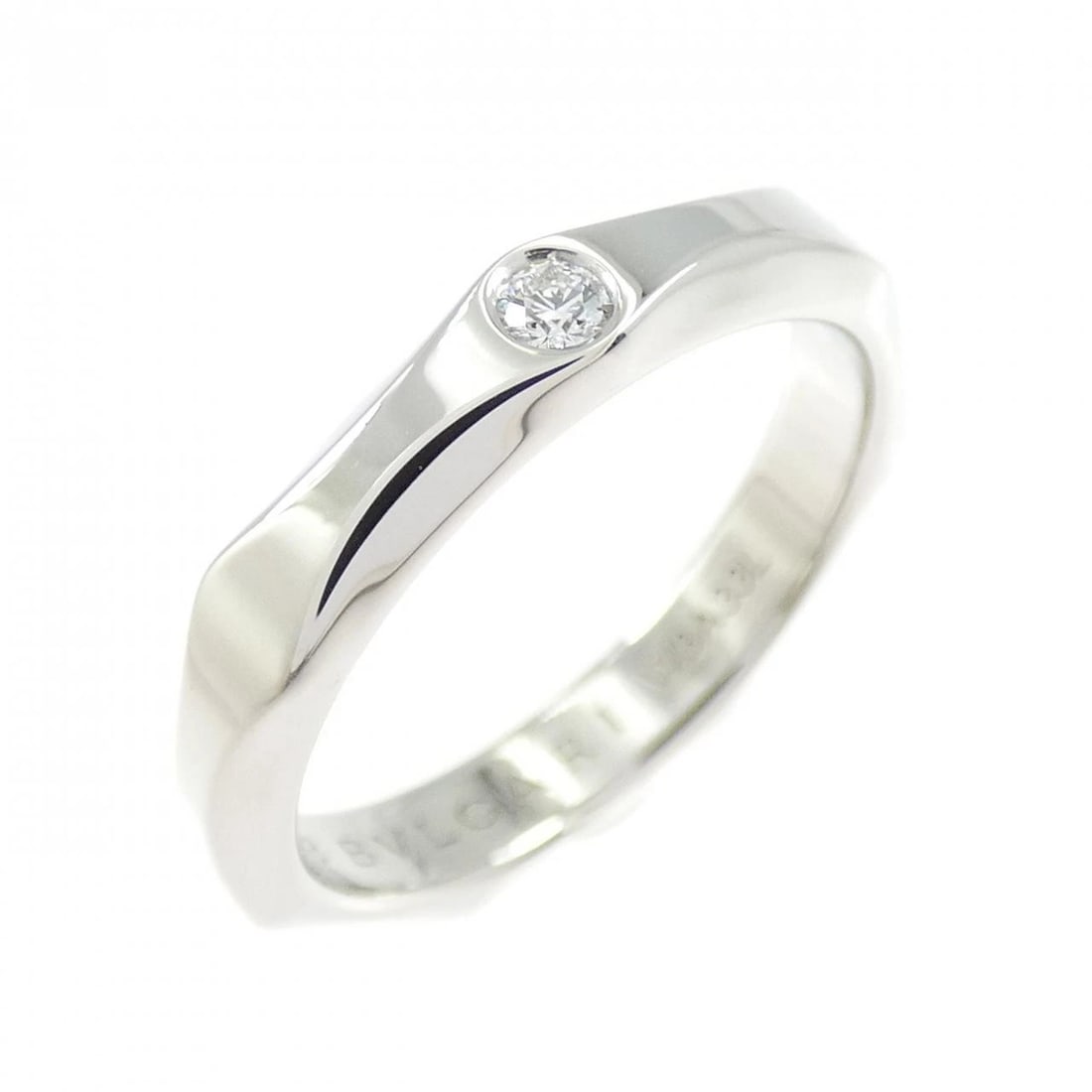 BVLGARI INFINITO RING: Bvlgari Infinito Ring Brand: BVLGARI Type/Style: Bulgari Ring Material: Platinum950, Main Stone Natural Color: silver Size: US4 1/2(48) Accessories: None Accessories Notice: When purchasing pre-owned