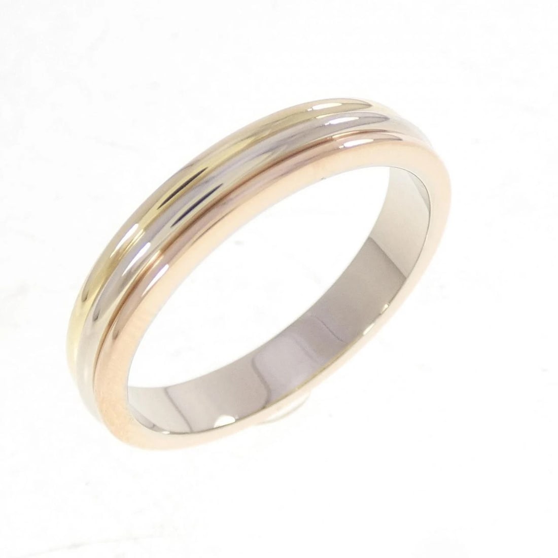 CARTIER THREE-GOLD WEDDING RING: Cartier Three-Gold Wedding Ring Brand: CARTIER Type/Style: Cartier Ring Material: 750 Yellow Gold/750 White Gold/750 Pink Gold, Color: WG,YG,PG Size: US8 3/4(59) Accessories: None Accessories Notice: