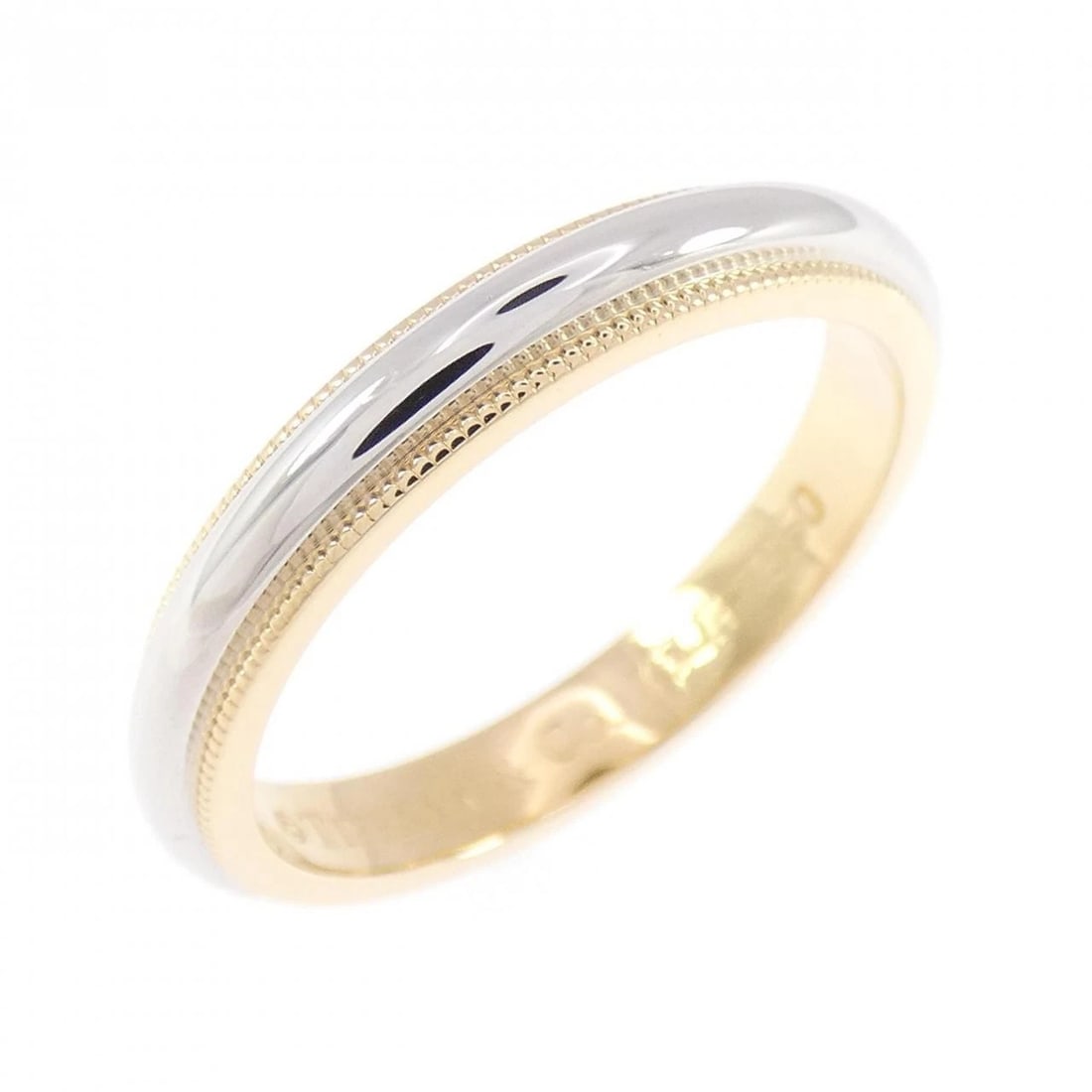 TIFFANY & CO. MILGRAIN RING: TIFFANY & Co. Milgrain Ring Brand: TIFFANY&Co. Type/Style: TIFFANY & Co. Ring Material: 750 Yellow Gold/Platinum 950, Color: YG,SILVER Size: US8 1/2 Accessories: None Accessories Notice: When