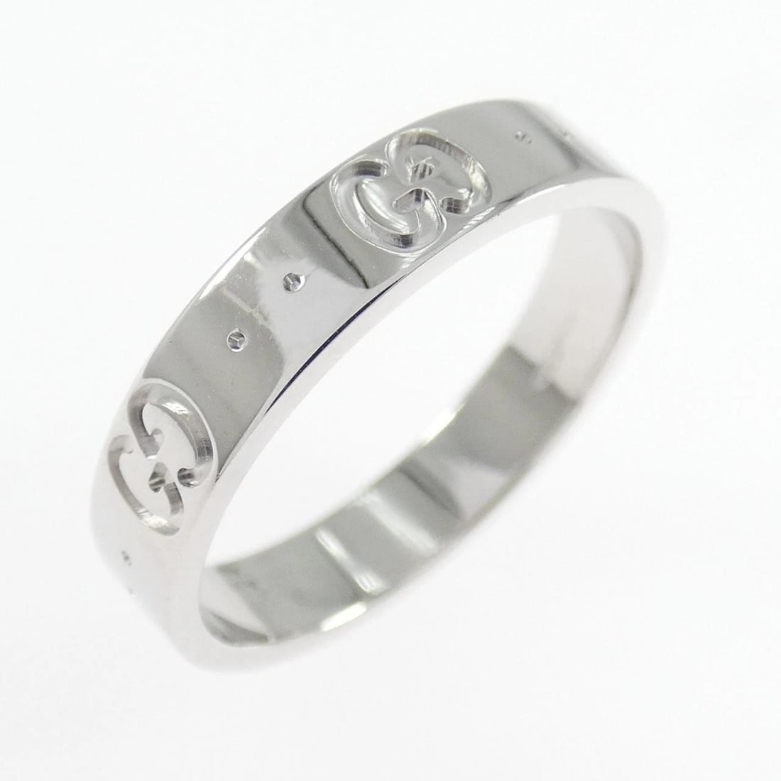 GUCCI ICON RING: Gucci Icon Ring Brand: GUCCI Type/Style: Gucci Ring Material: 750 white gold, Color: WHITE GOLD Size: US7 1/2(16) Accessories: None Accessories Notice: When purchasing pre-owned goods, please refer